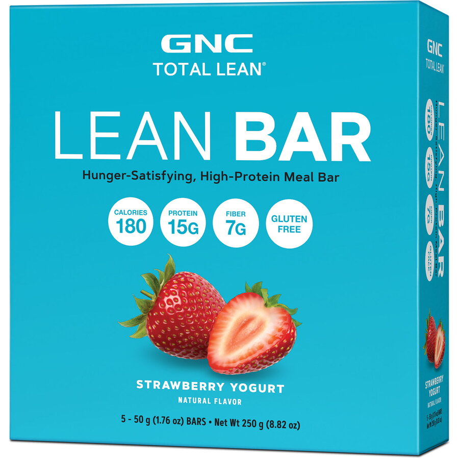 Gnc Total Lean Lean Bar Baton Proteic Cu Aroma De Capsuni Si Iaurt 50g