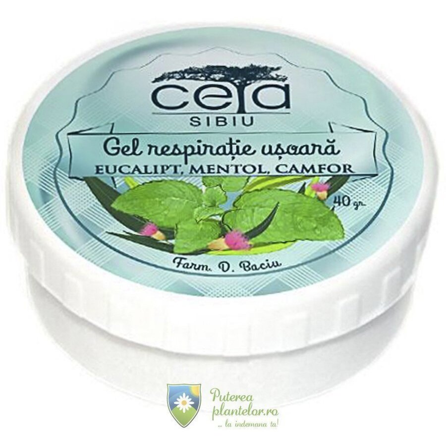 Gel Respiratie Usoara cu Eucalipt, Mentol si Camfor 40 gr