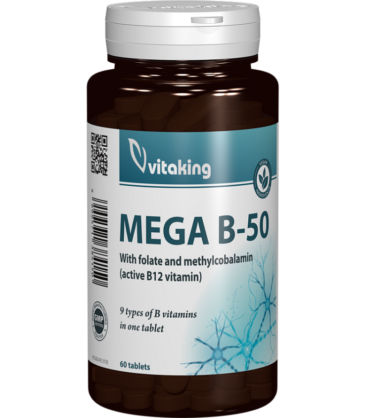 Mega B-50 cu Folat si Metilcobalamina - 60 comprimate