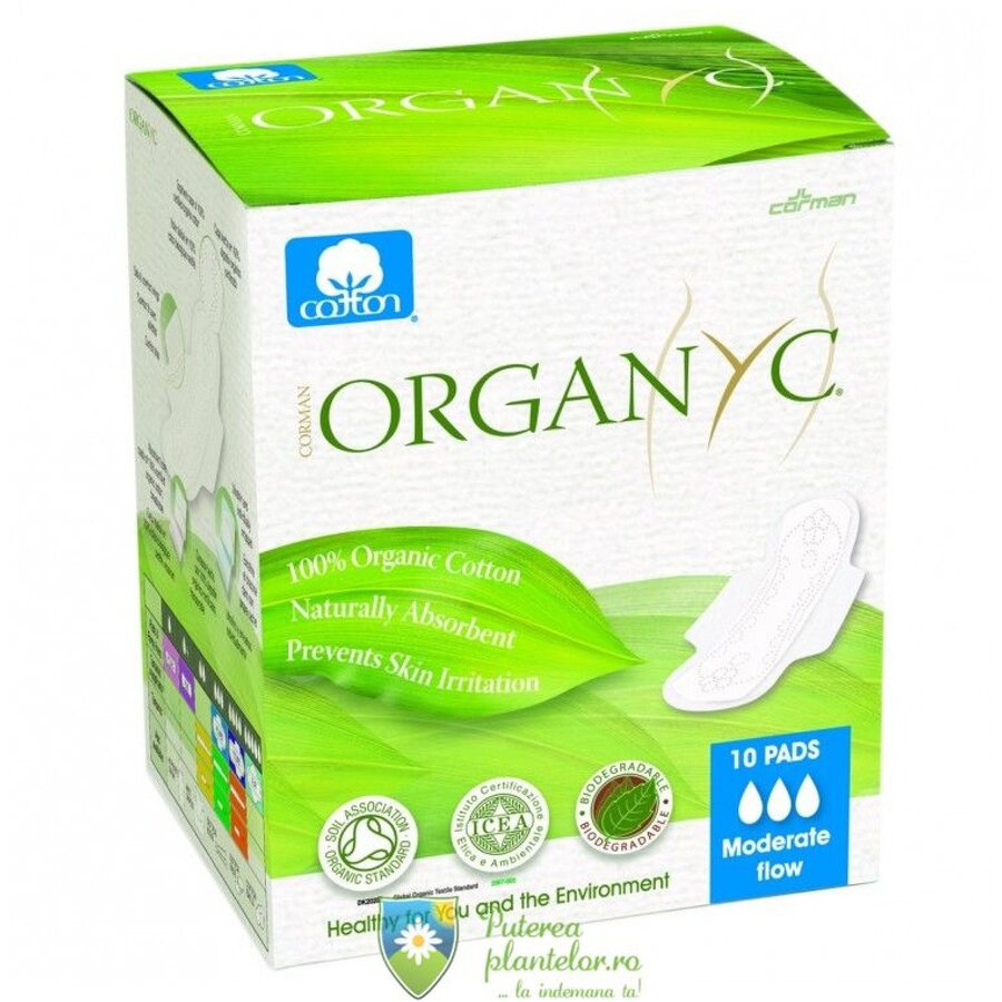 Absorbante intime de zi Organyc din bumbac organic 10 buc