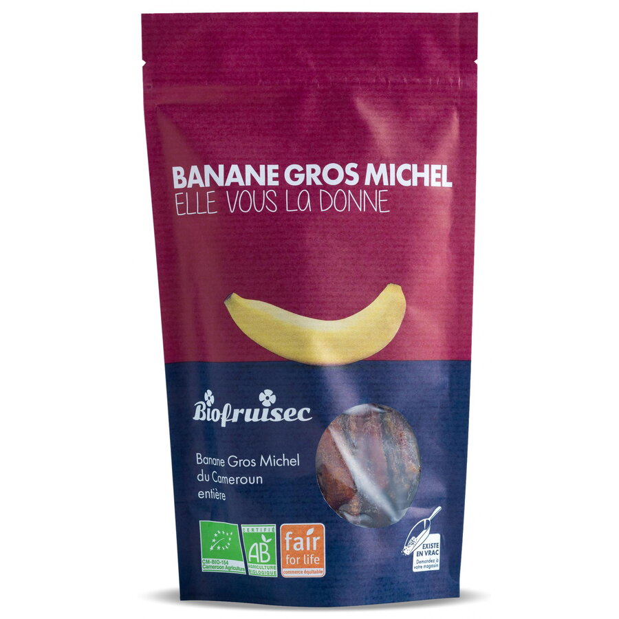 Banane BIO intregi, selectie Gros Michel din Camerun Biofruisec 150 g