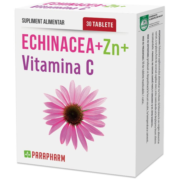 Echinacea + Zinc + Vitamina C 30 tablete