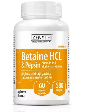 Betaine HCL si Pepsin 60 capsule