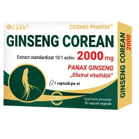 Ginseng Corean, 2000 mg, 30 comprimate, Cosmo Pharm