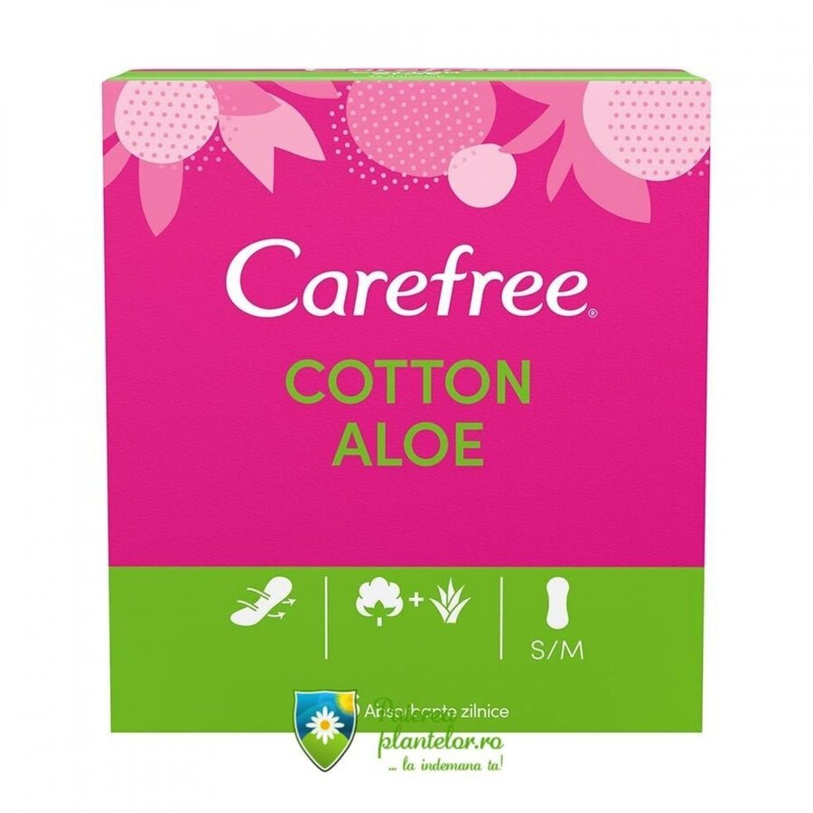 Absorbante zilnice Carefree Cotton Aloe 56 buc