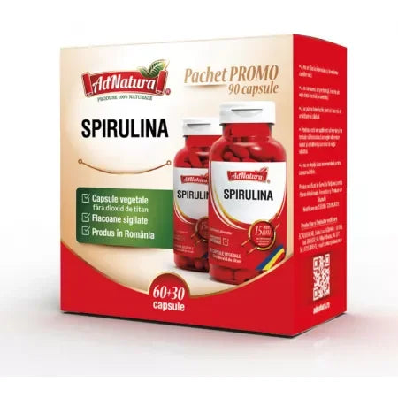 Pachet Spirulina, 60 + 30 capsule, AdNatura