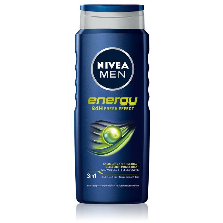 NIVEA MEN Energy gel de dus revigorant de menta, 500ml