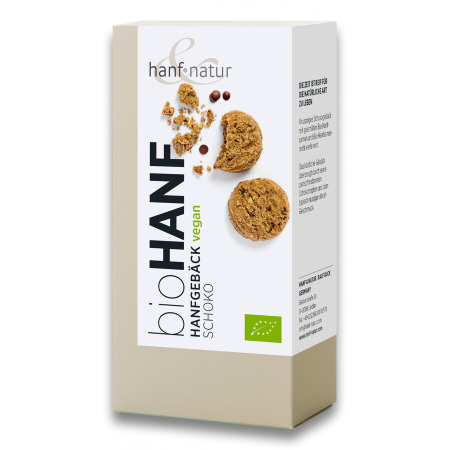 Biscuti cu ciocolata si seminte de canepa BIO Hanf  Natur 100 gr