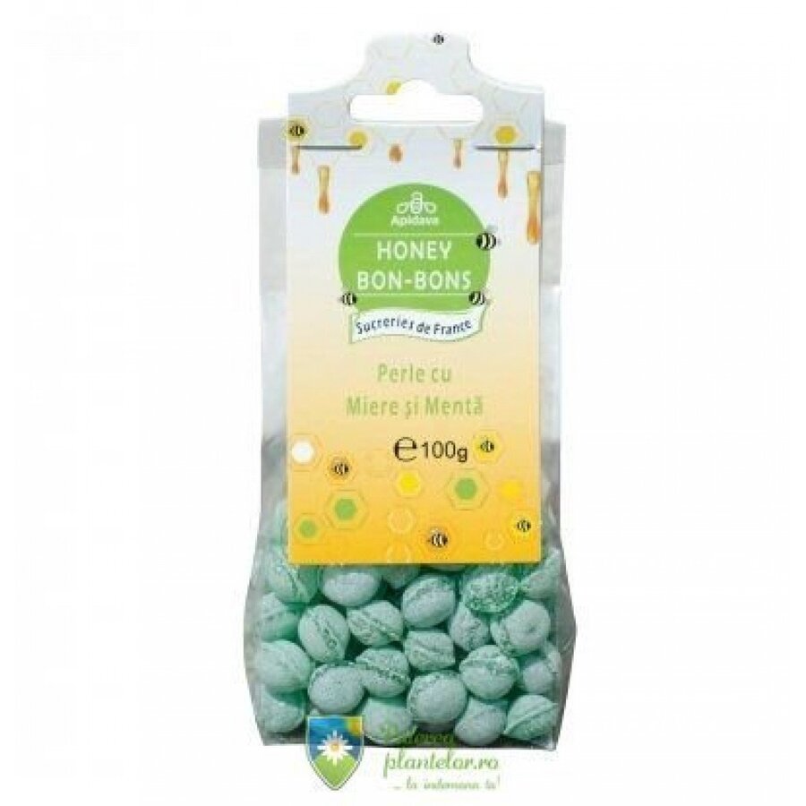 Bomboane Perle cu miere si menta 100 gr