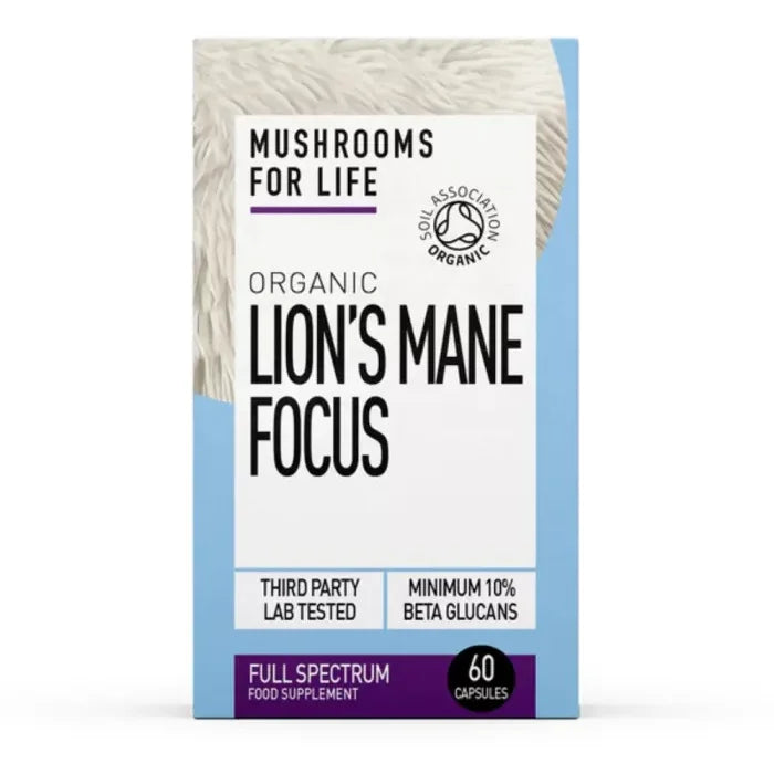 Organic Lions Mane Focus Mushroom 1000 mg Full Spectrum (60 capsule),Ambalaj Nou!  Mushrooms4Life