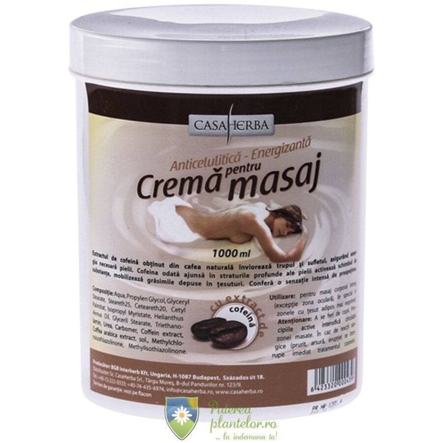 Crema de masaj anticelulitica cu cafea 1000 gr