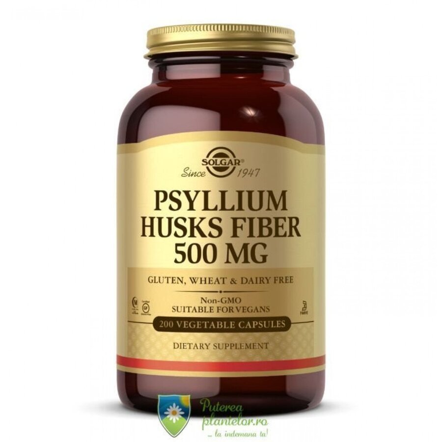 Psyllium Husks Fibre 500mg 200 capsule vegetale