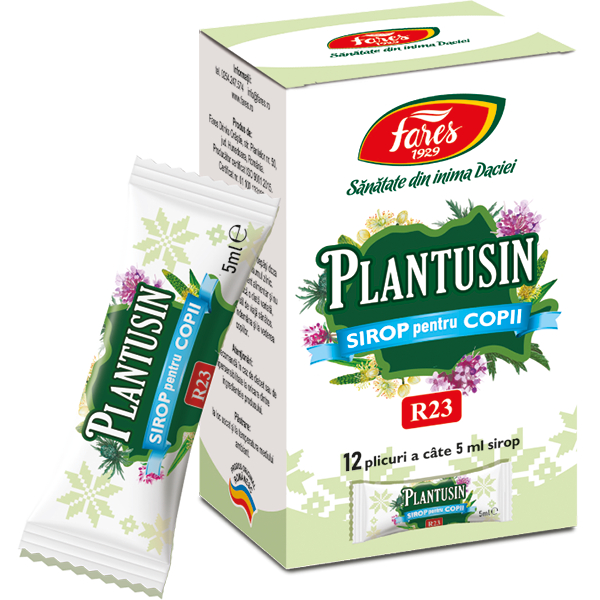 Plantusin pentru copii, R23, sirop tuse (12 plicuri a cate 5 ml sirop)