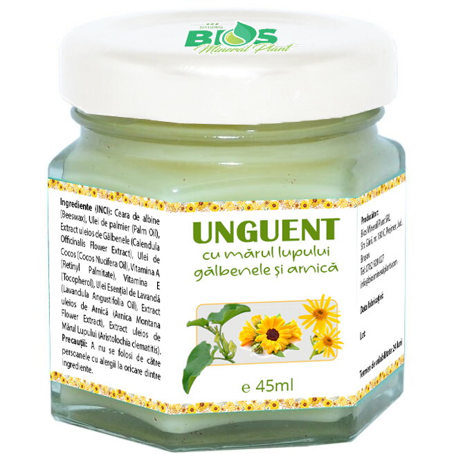 Unguent cu marul lupului, galbenele si arnica, 45ml, Bios Mineral Plant