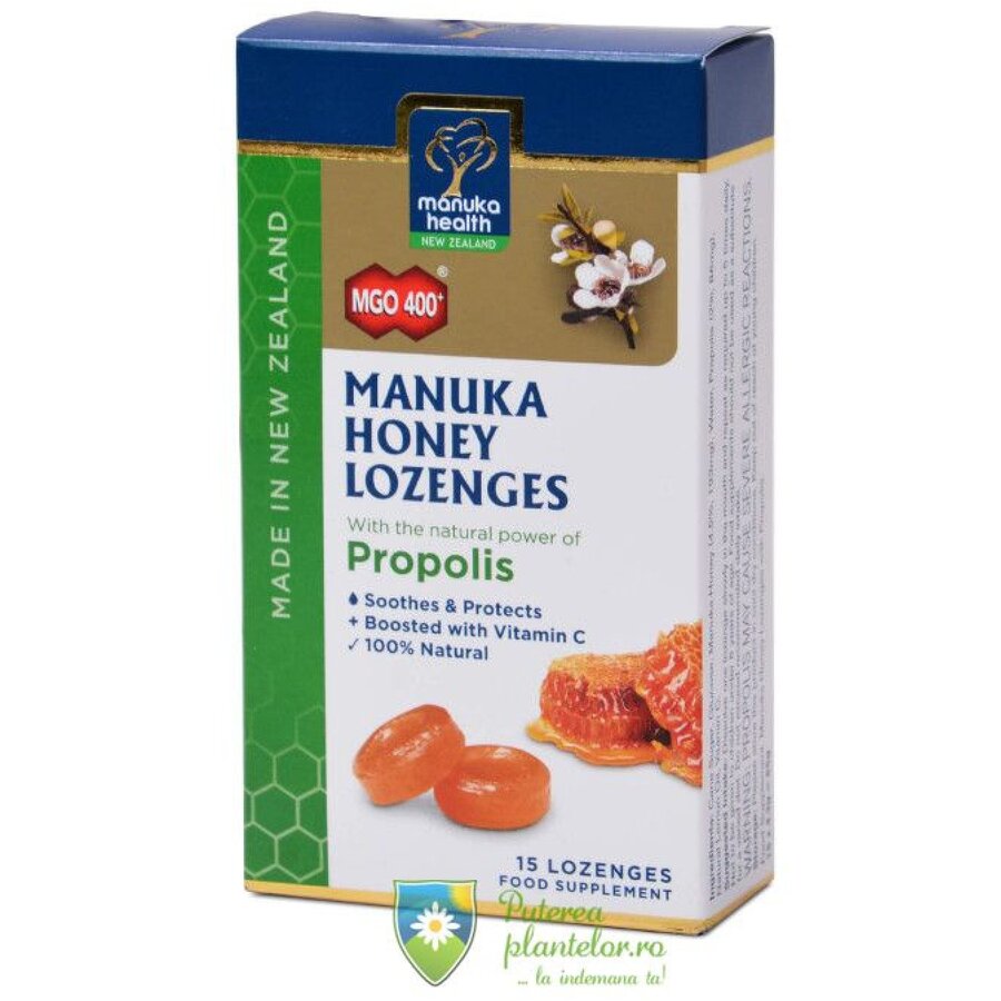 Bomboane cu miere de Manuka MGO 400+ si propolis 65 gr