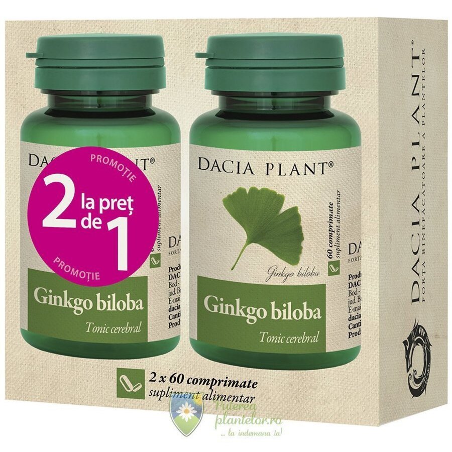 Ginkgo Biloba 60 comprimate 1+1 Cadou