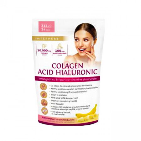 Colagen & Acid Hialuronic aroma de banane pulbere 312 gr