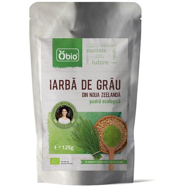 Iarba de grau pulbere eco NZ Obio 125g OBIO