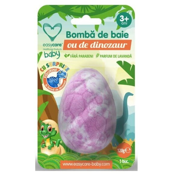 Bomba de baie EASYCARE BABY ou de dinozaur cu supriza parfum de lavanda 120g