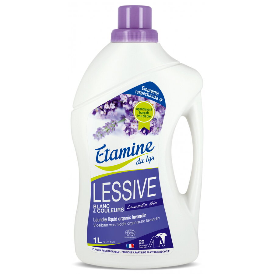 Detergent BIO rufe albe si colorate, parfum lavanda Etamine 1 L