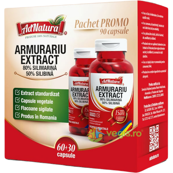 Armurariu pachet 60 cu 30,90 capsule,Adnatura