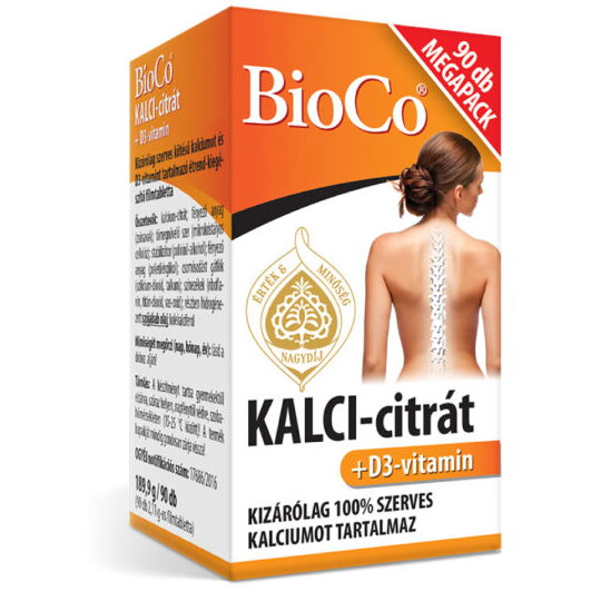 Bioco Citrat de Calciu 350mg + Vit D3 5mcg x 90 cpf