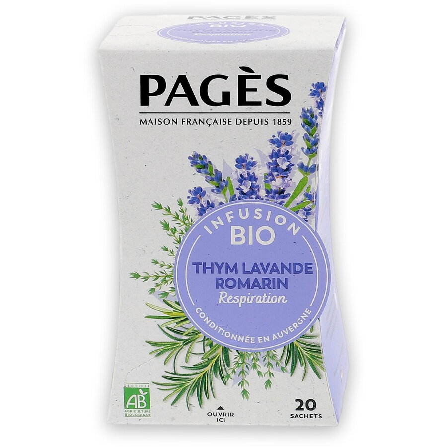 Ceai BIO pentru respiratie din cimbru, lavanda si rozmarin Pages 20 plicuri