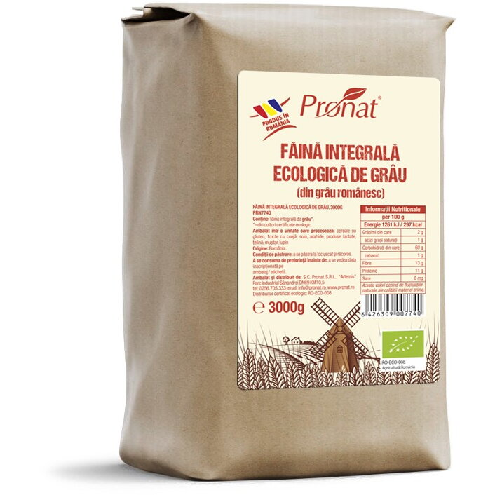 Faina integrala de grau Bio, 3000g