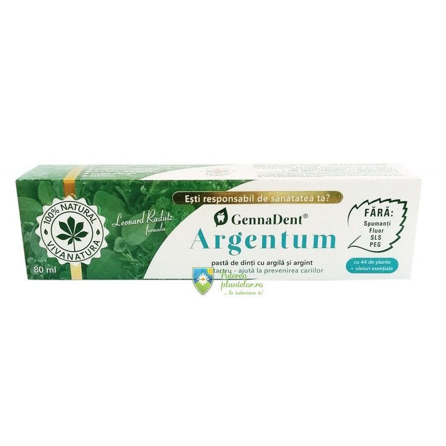 Pasta de dinti GennaDent Argentum cu argint coloidal 80 ml