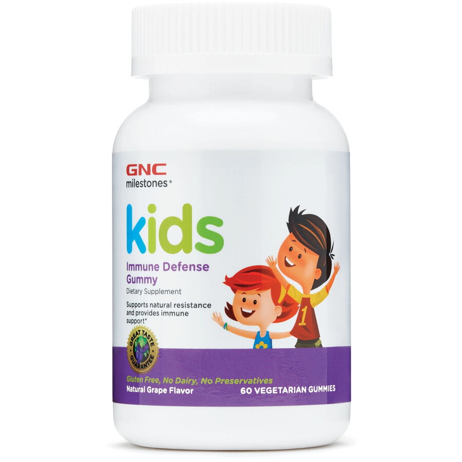 Gnc Milestones Kid’s Immune Defense Gummy, Formula Pentru Copii, Cu Aroma De Struguri, 60 Jeleuri