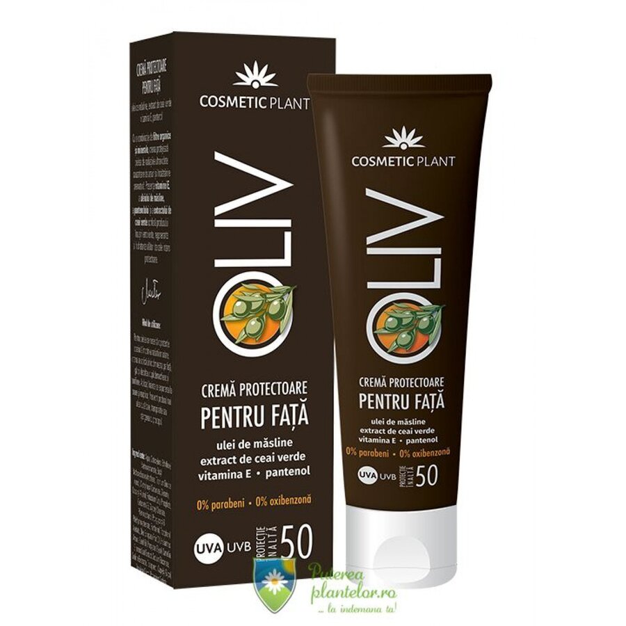 Crema protectoare de fata Oliv Spf50 cu masline, ceai verde si vit. E 50 ml