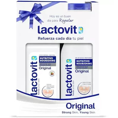 Set Cadou Lactovit Original, Gel de Dus, 600 ml + Lapte de Corp, 400 ml