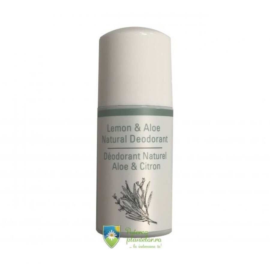 Deodorant roll on Odylique cu lamaie si aloe 50 ml