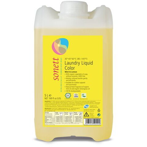 DETERGENT ECOLOGIC LICHID PT. RUFE COLORATE - MENTA SI LAMAIE 5L Sonett