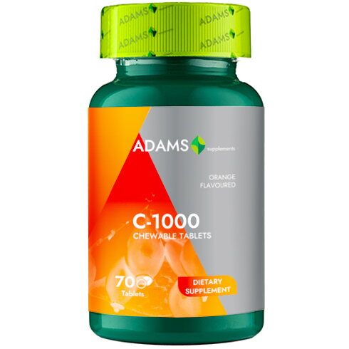 Vitamina c 1000 cu aroma de portocale 70 tablete masticabile
