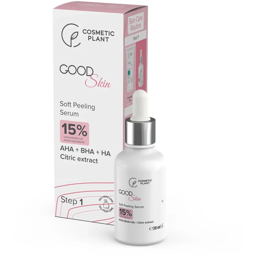 GOOD Skin - Soft Peeling Serum cu AHA+BHA+HA și Extract de citrice 30 ml