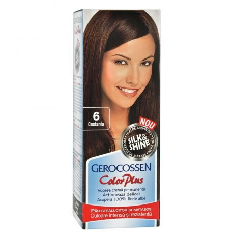 Vopsea de par Silk&Shine 6 Castaniu - Color Plus 50g