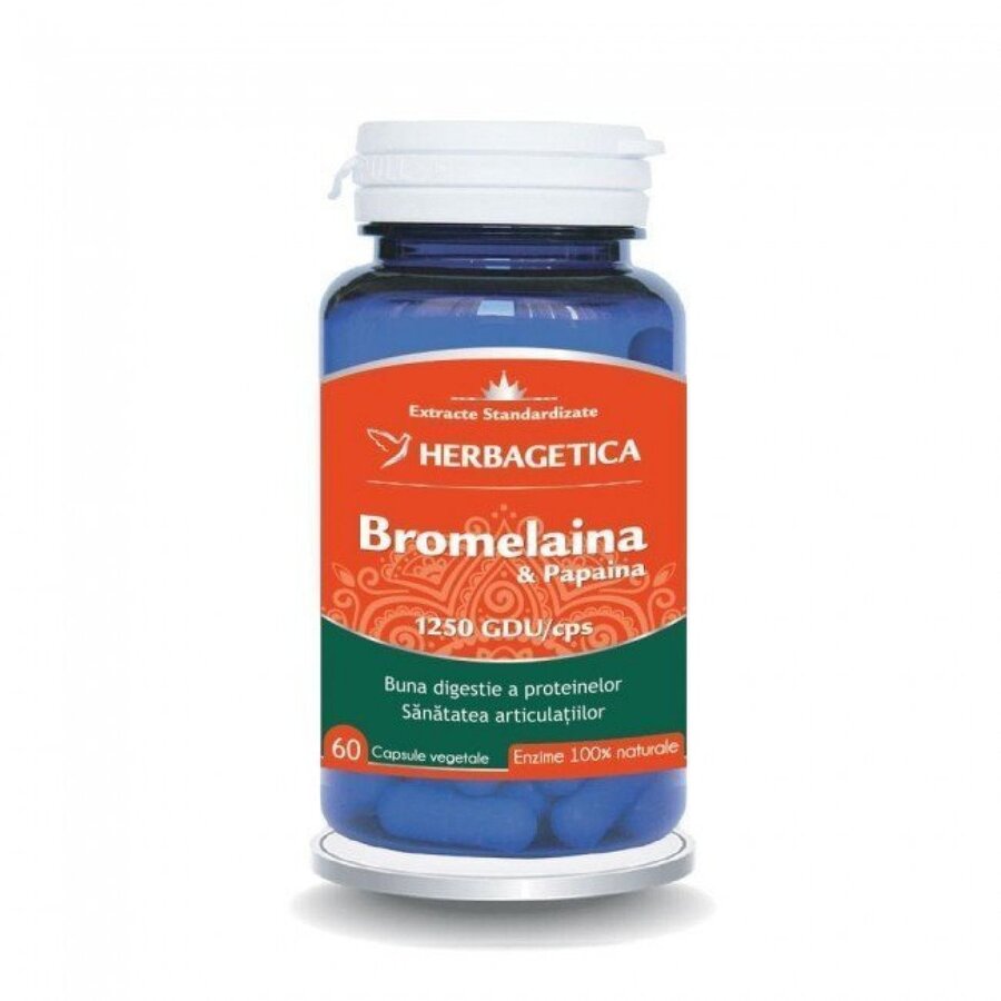 Bromelaina si papaina 60 capsule