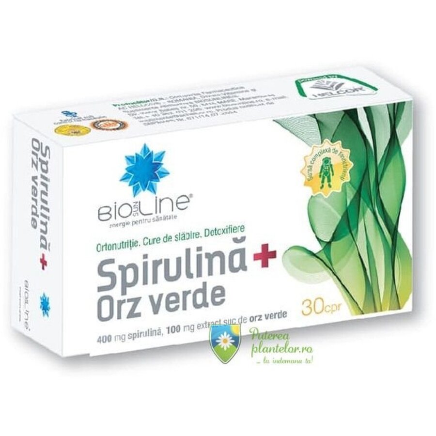 Spirulina si Orz verde 30 comprimate