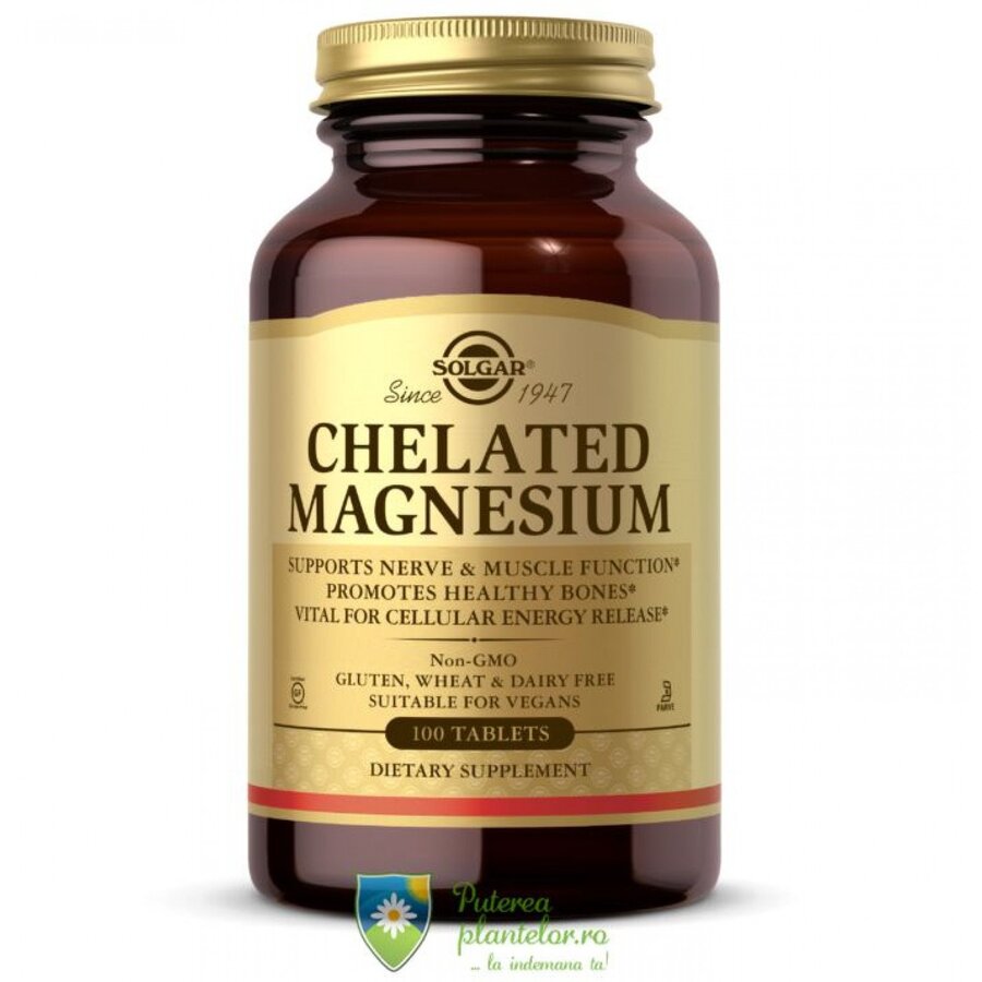 Chelated Magnesium (Chelat de Magneziu) 100mg 100 tablete