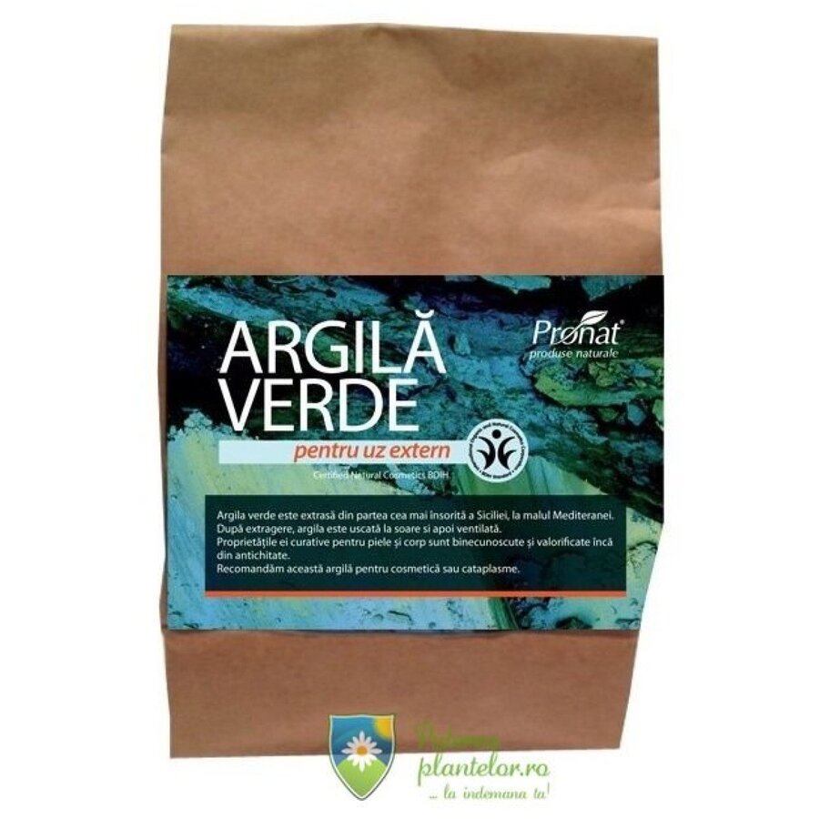 Argila verde fina pentru uz extern 500 gr