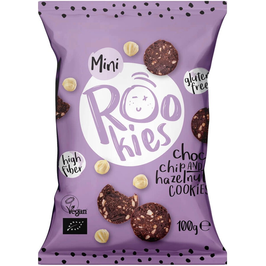 Rookies - mini cookies cu ciocolata si alune bio 100g