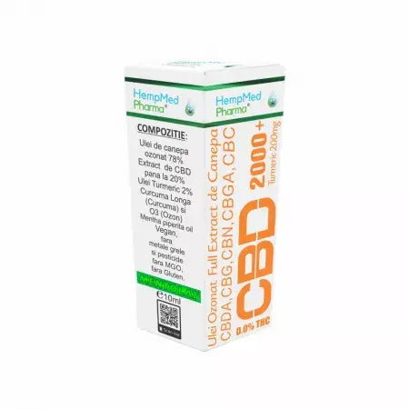 Ulei ozonat full extract de canepa CBD 2000 mg, 10 ml, Hempmed Pharma