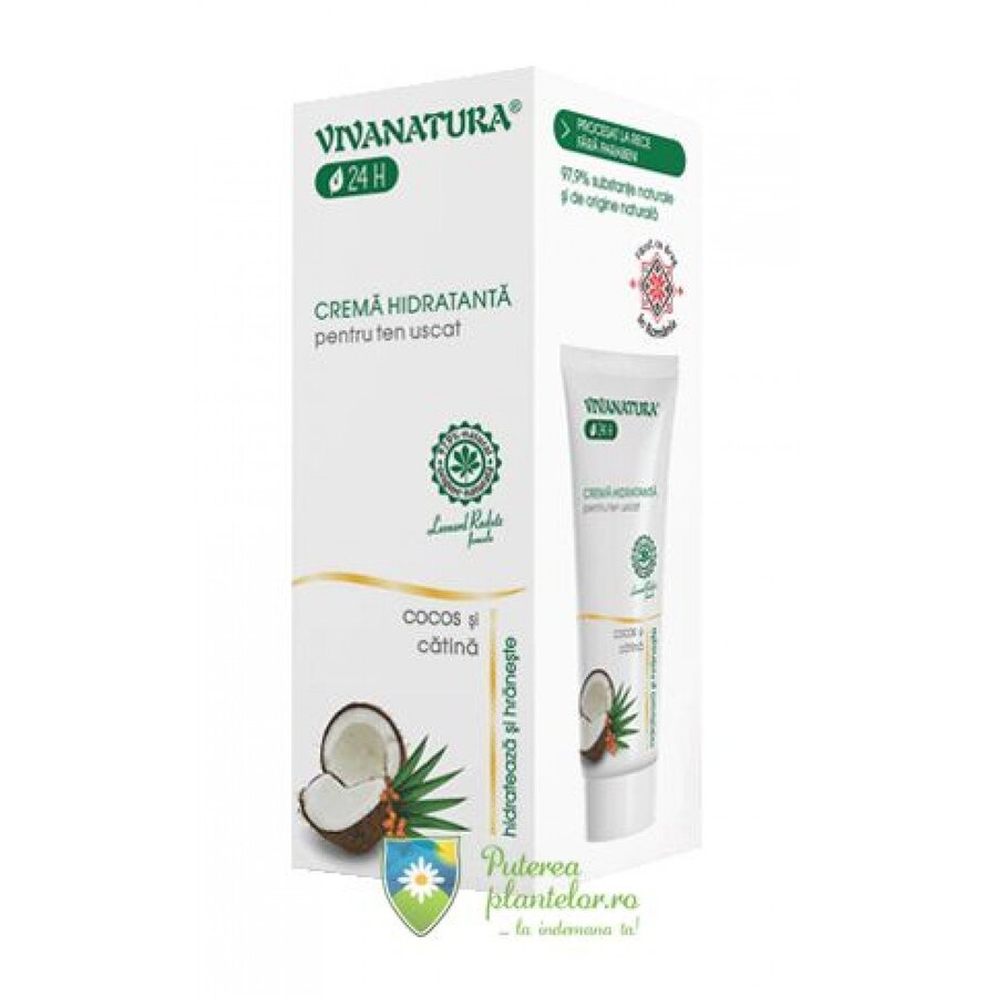 Crema de fata hidratanta ten uscat cu Cocos si Catina 75 ml