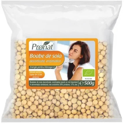 Boabe de soia Bio enzimatice, 500 g, Pronat