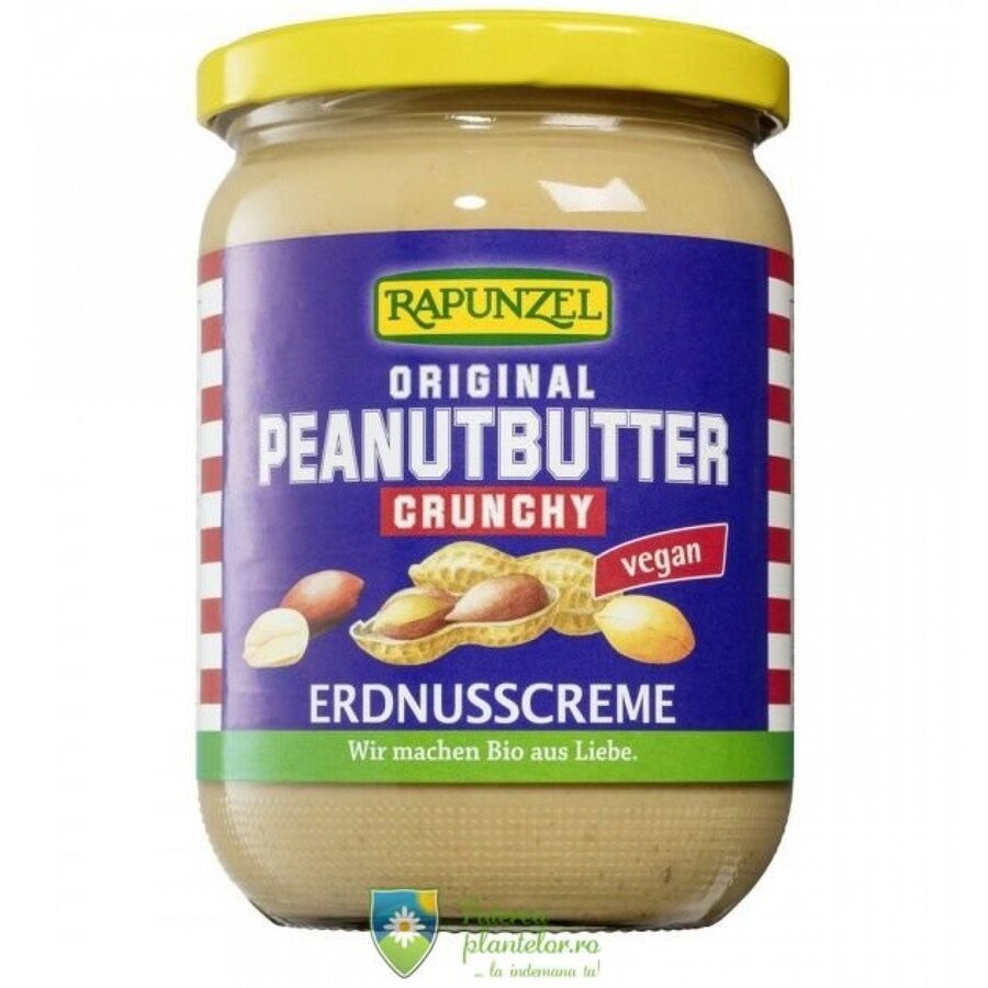 Unt de arahide bio vegan crocant 500 gr