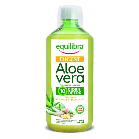 Aloe Vera Digest cu extract de ghimbir , EQUILIBRA, Supliment alimentar pentru revitalizarea şi regenerarea întregului organism, 500 ml