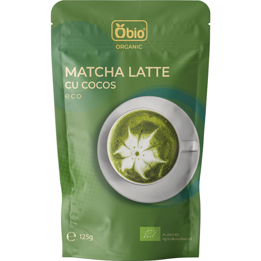 Matcha latte cu cocos bio 125g Obio