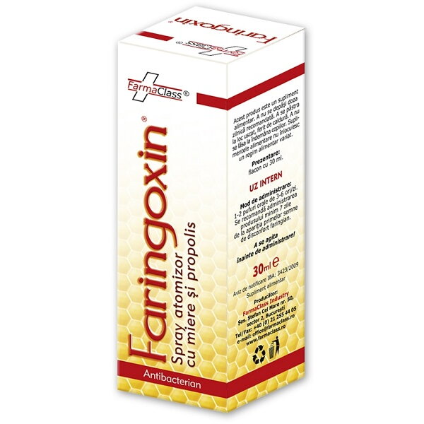 Faringoxin spray cu miere si propolis 30 ml