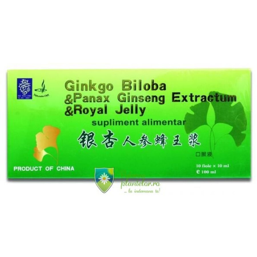 Ginkgo Biloba, Royal Jelly si Ginseng 10 fiole